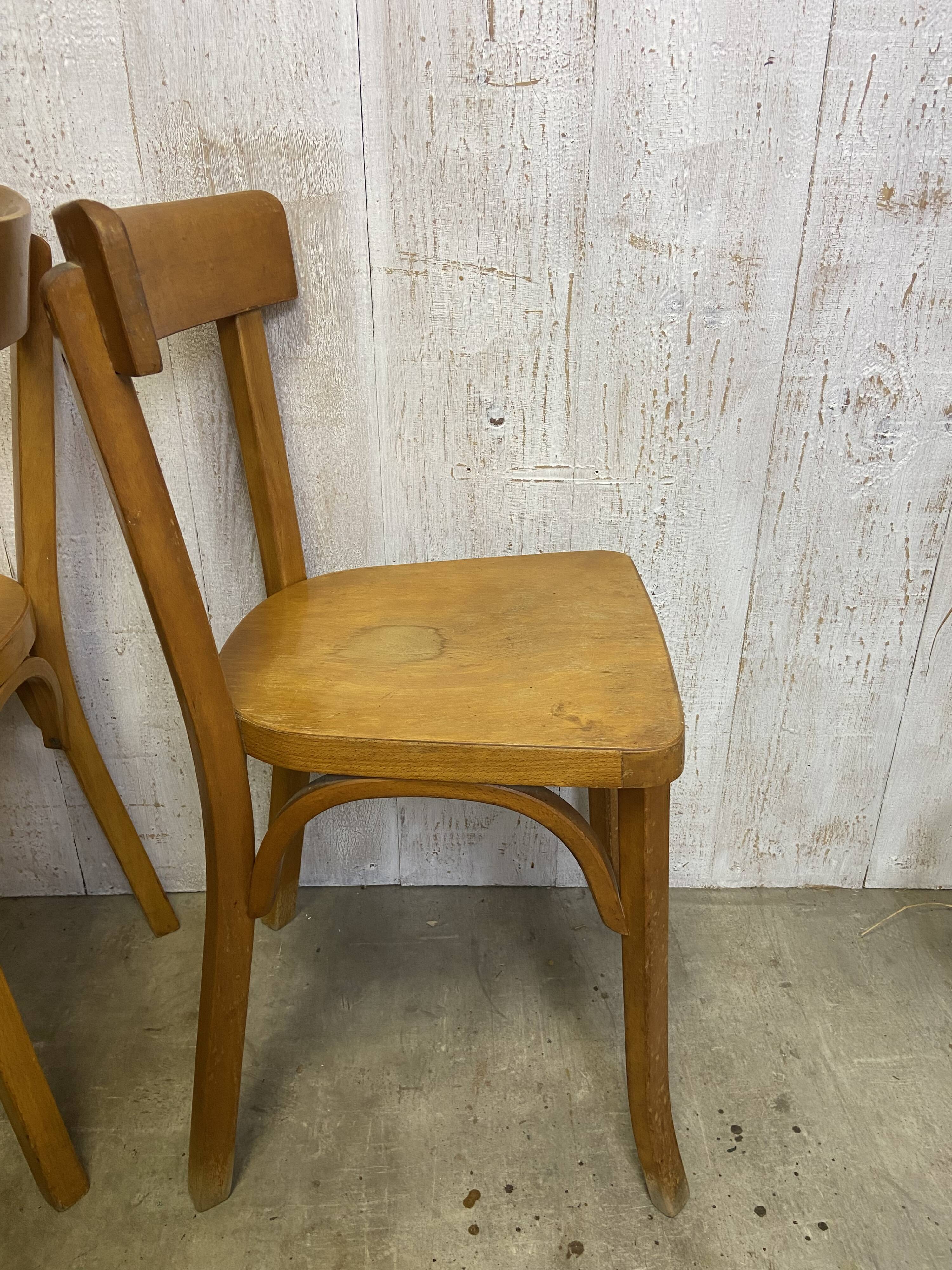 Série de 3 chaises bistrot Baumann