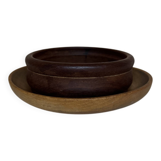 Pair of raw wood pocket vases