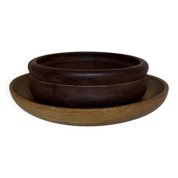 Pair of raw wood pocket vases