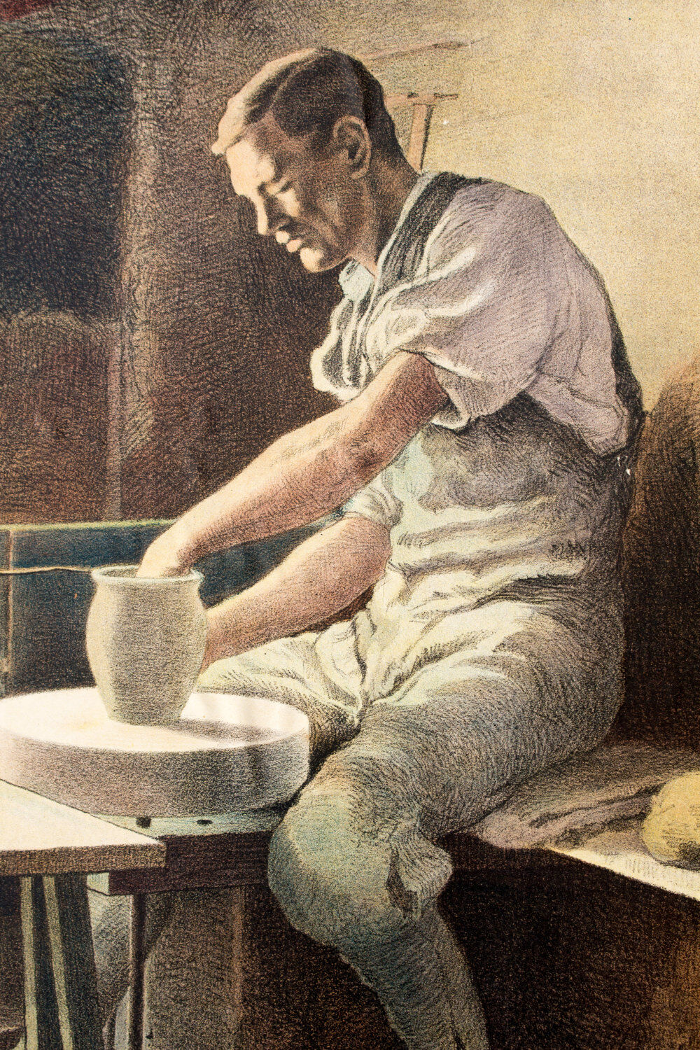 Displays educational work of 1929 ceramics