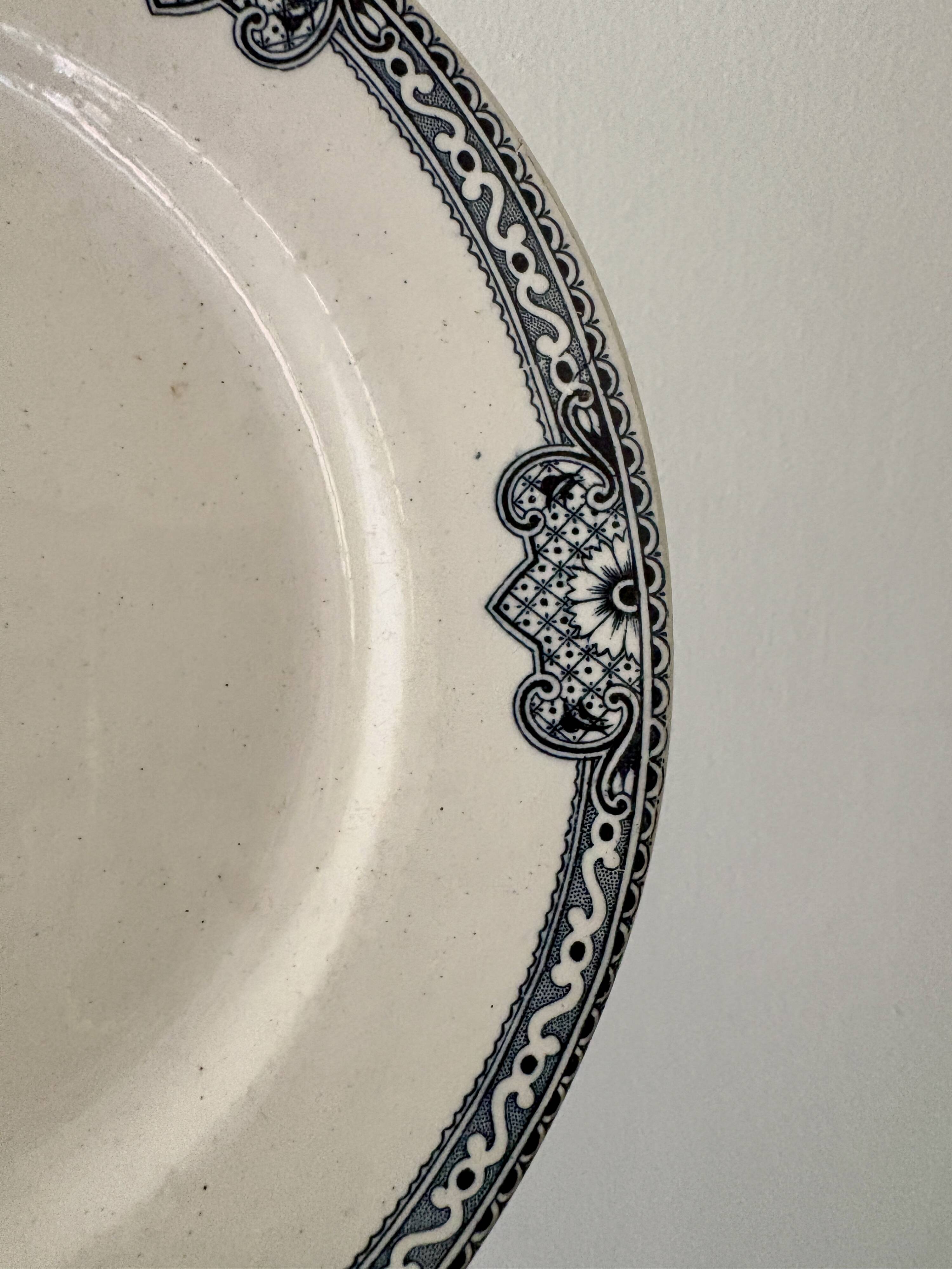 Compote dish - footed plate in ironstone model Jumièges from Salins