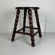 Midcentury bobbin wood turned stool, Charles Dudouyt style, France, 1950s