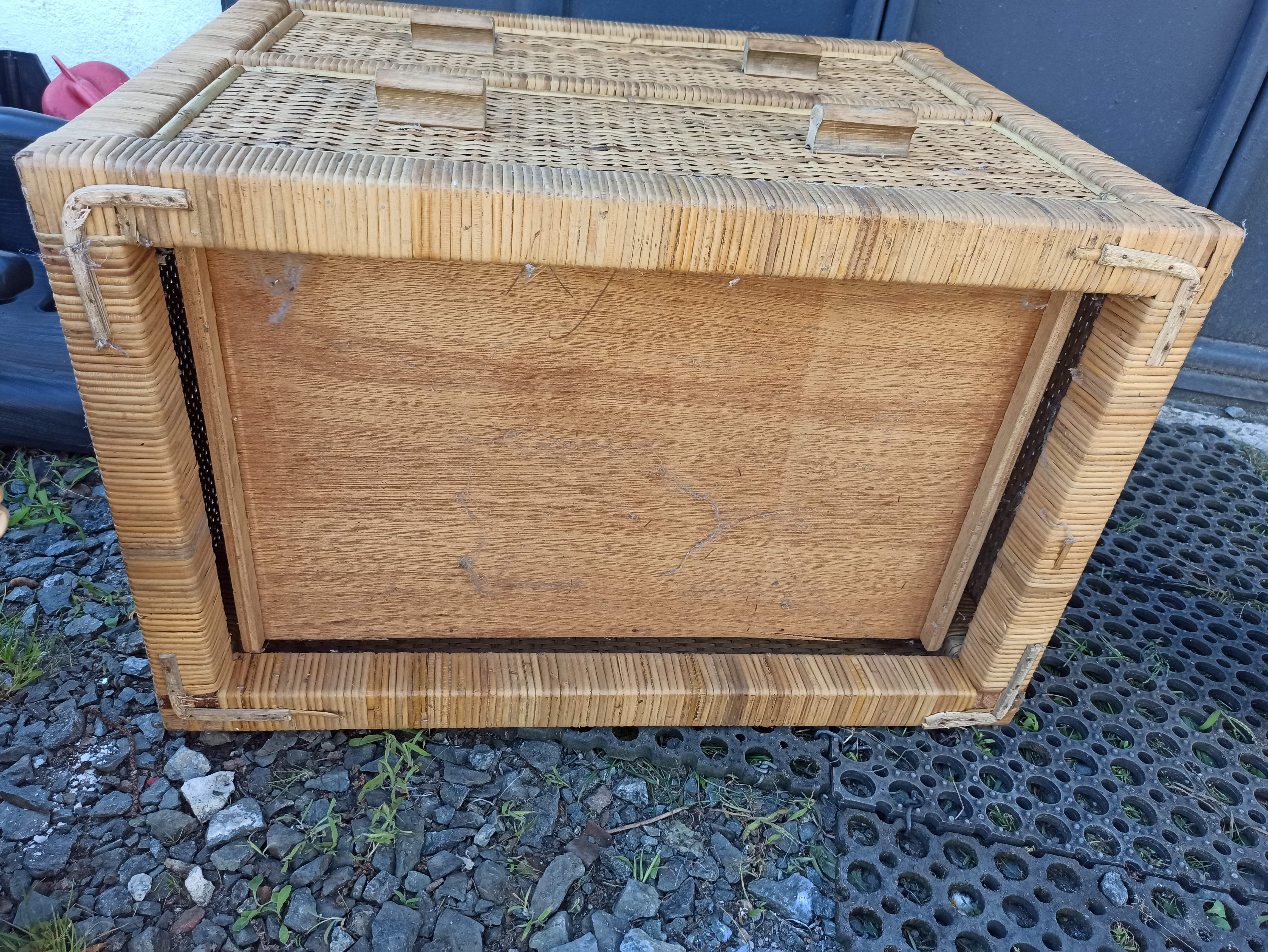 Commode rotin osier 2 tiroirs