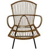 Vintage rattan chair by Dirk van Sliedregt Rohe Noordwolde 1960 in the Netherlands