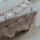 Antique handmade crochet tablecloth
