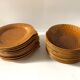 Fish service Sarreguemines vintage honey, 22 plates in total, hollow and flat