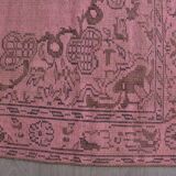 Pink Oushak Turkish Carpet sku 1129