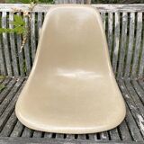 Coque Beige Fiberglass Side Chair Eames Vintage by Herman Miller