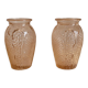 Paire de vases art déco verre rosé