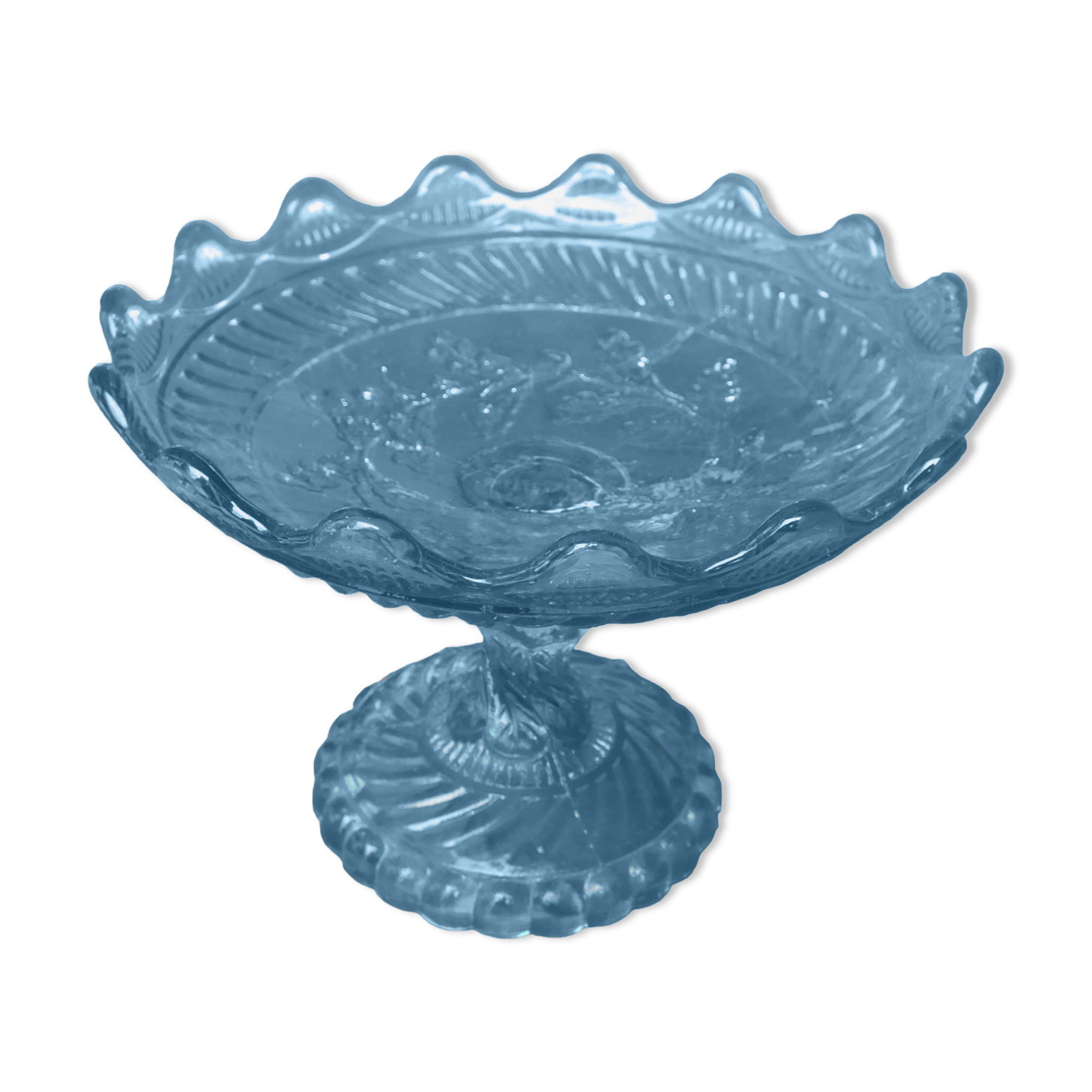 Blue molded glass display cup - Geoge Sand, 19th