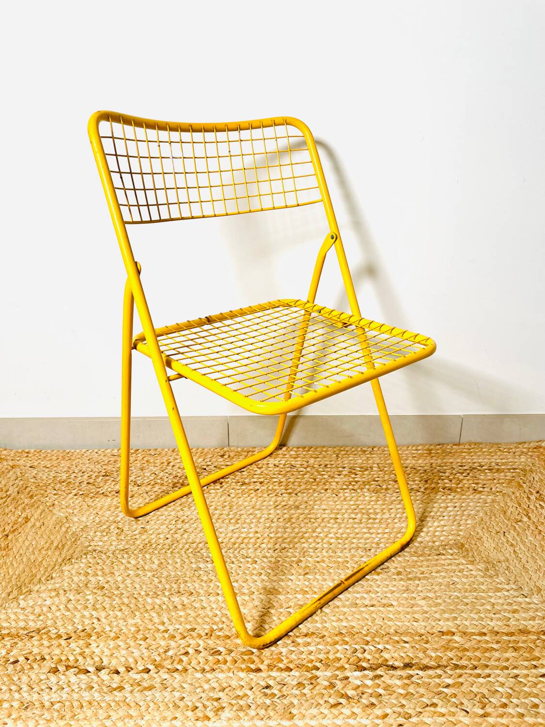 Ted Net folding chair by Niels Gammelgaard for Ikea, 1980s Yellow