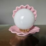 Pink ceramic shell lamp 1970