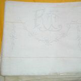4 old embroidered sheet set