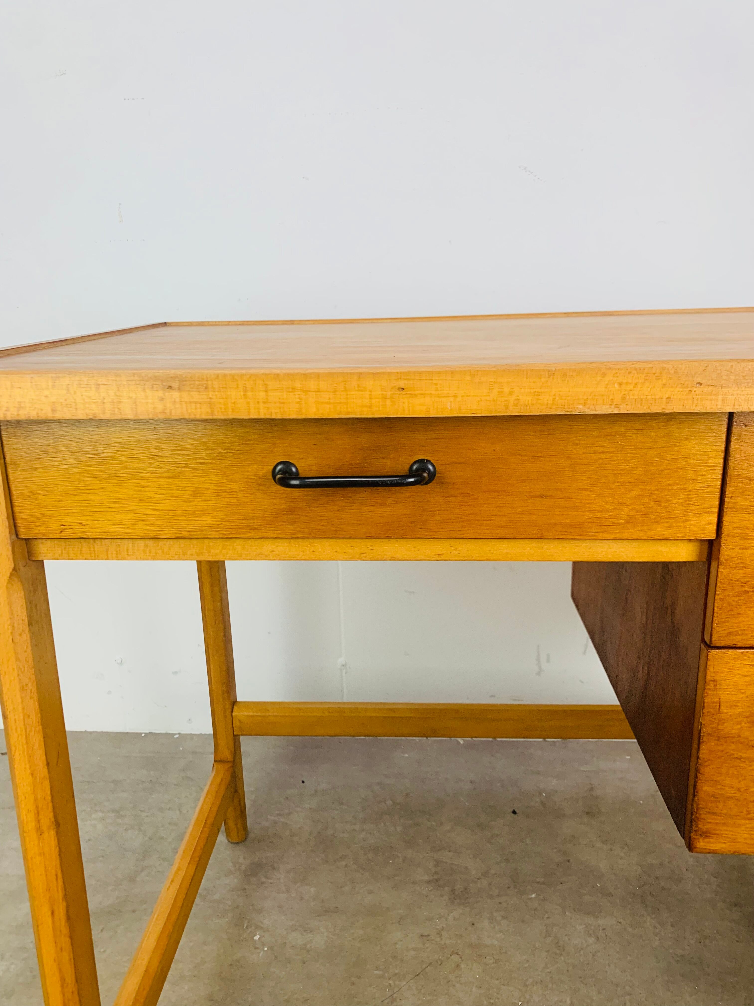 1950s wooden desk reconstruction, vintage