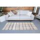 Vintage Turkish Hand-Knotted Wool Cotton White Kilim Runner Rug 75x208