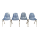 Set of four DSS chairs, fiberglass, designed by Charles and Ray Eames, Herm
