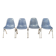 Set of four DSS chairs, fiberglass, designed by Charles and Ray Eames, Herm