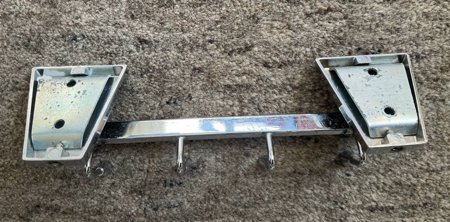 1950s stainless steel towel rack