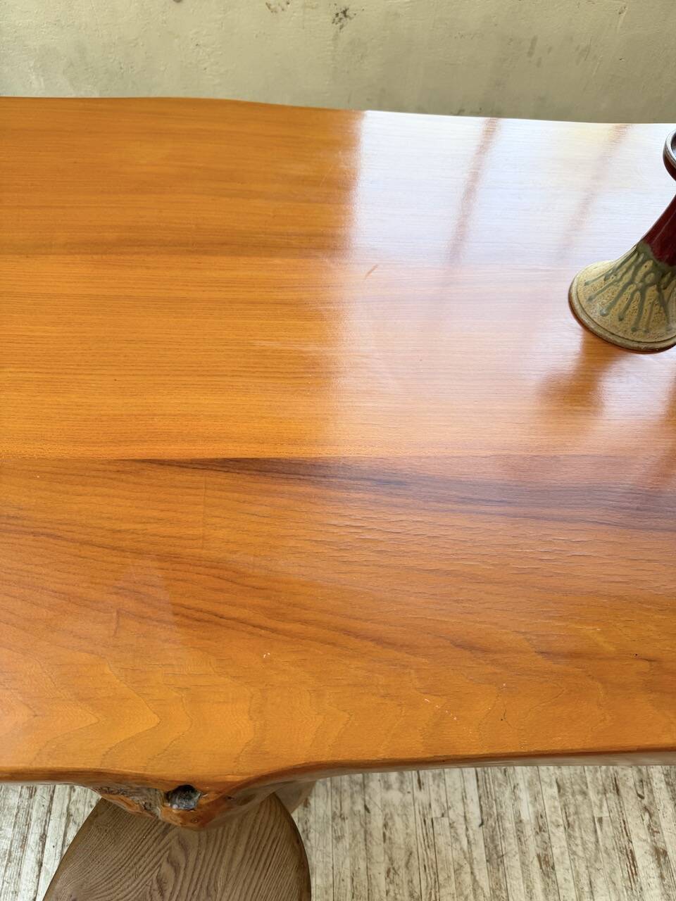 Aranjou farmhouse table in blond elm, 1950s