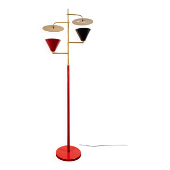 Lampada da terra due luci di Stilnovo, anni '50