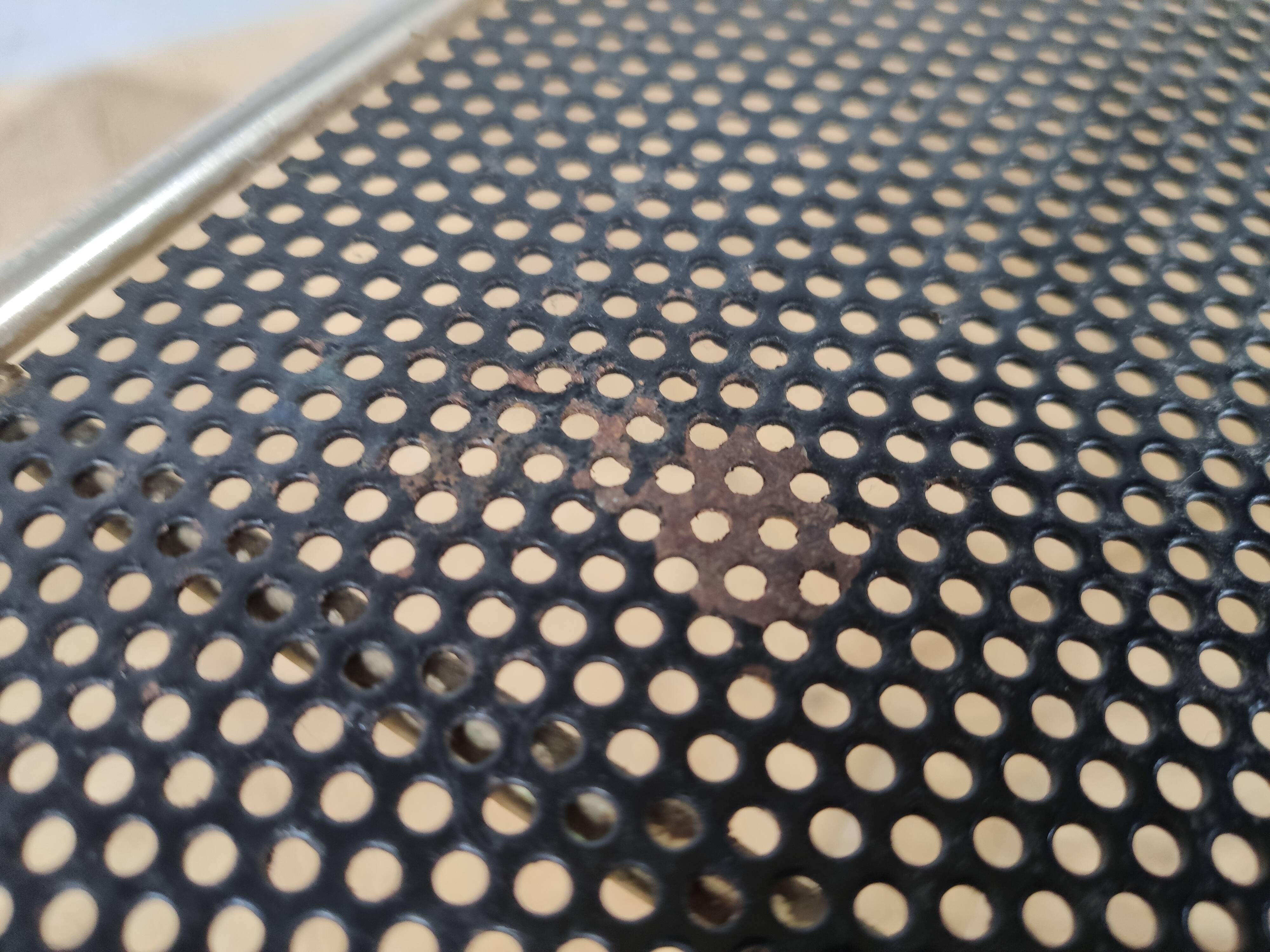 table door Brass vinyl and perforated sheet metal , 60s