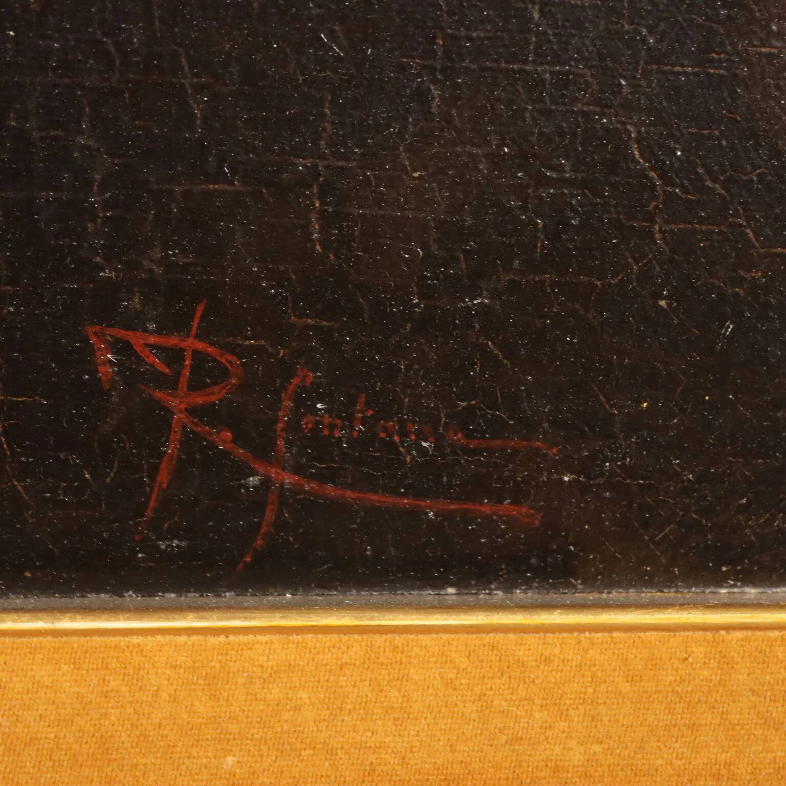 Old painting signed Roberto Fontana, oil on canvas, 19th century.