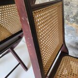 Paire de chaises pliantes cannées