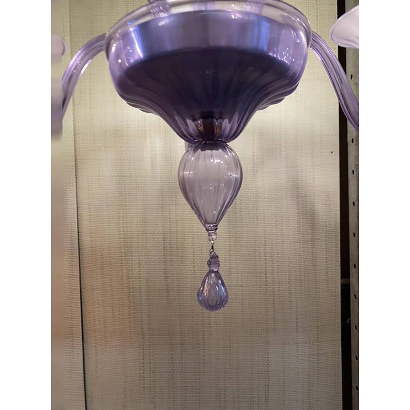 Italian Handmade  Glass Chandelier in Light Violet