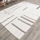 Tapis Kilim contemporain vintage Off White et noir 7x10, 218x307 cm