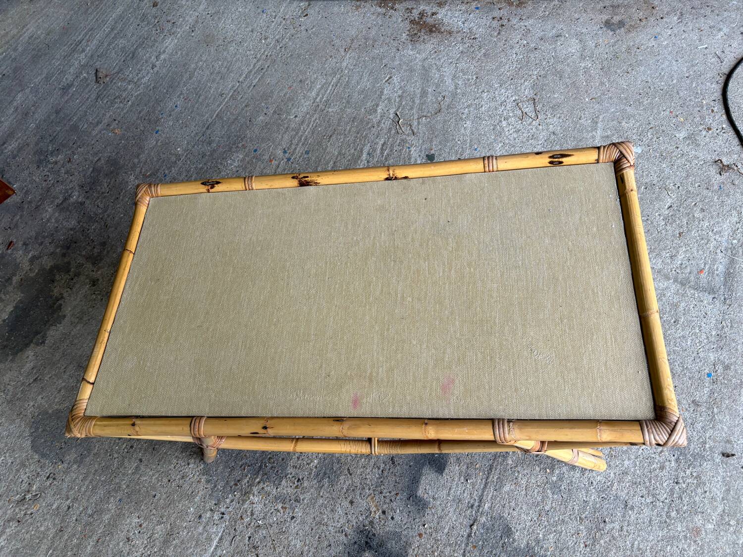 Vintage rattan table