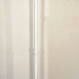 Adjustable metal floor lamp with its vintage smoked ball model from Roger Pradier 1970