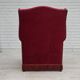 1970s, Danish highback armchair, furniture velour, ash wood legs.