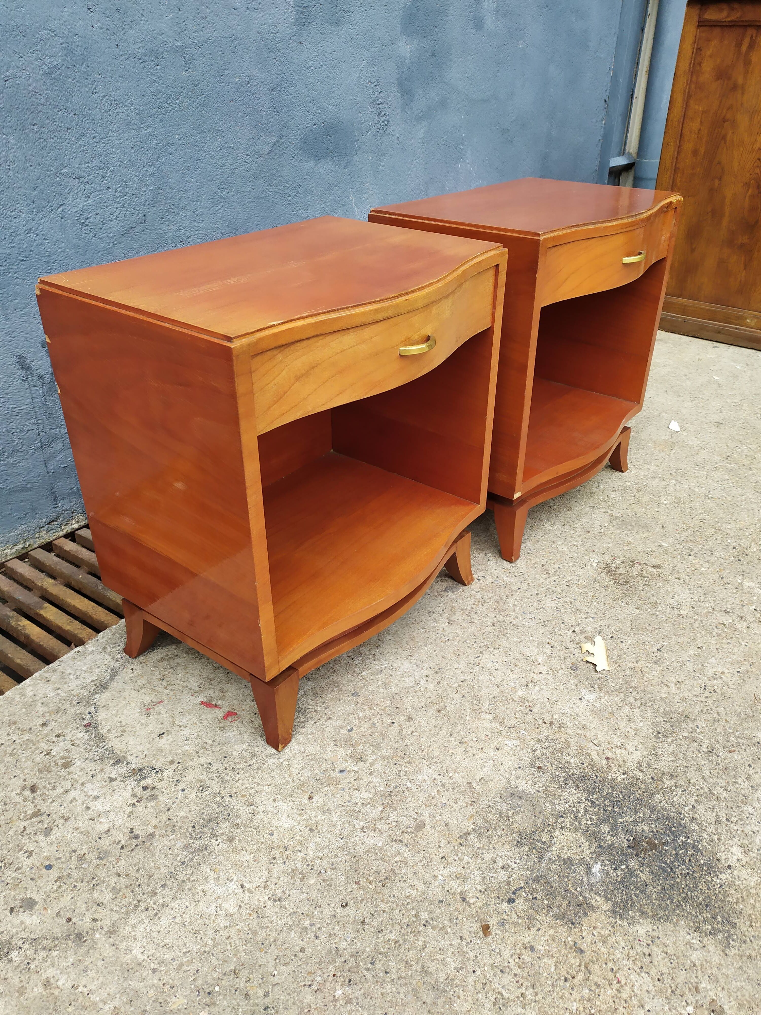 Pair of vintage bedsides
