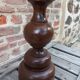Vintage wooden lamp with fringed shade