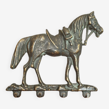 Keychain, towel rack, or wall-mounted cloth rack in the shape of a harnessed horse