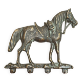 Porte-clés, porte-serviettes, ou porte- torchons mural en forme de cheval harnaché