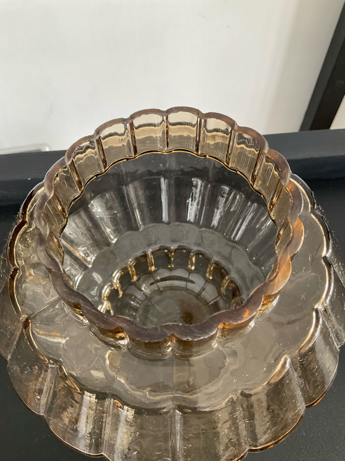 Vintage smoked glass vase