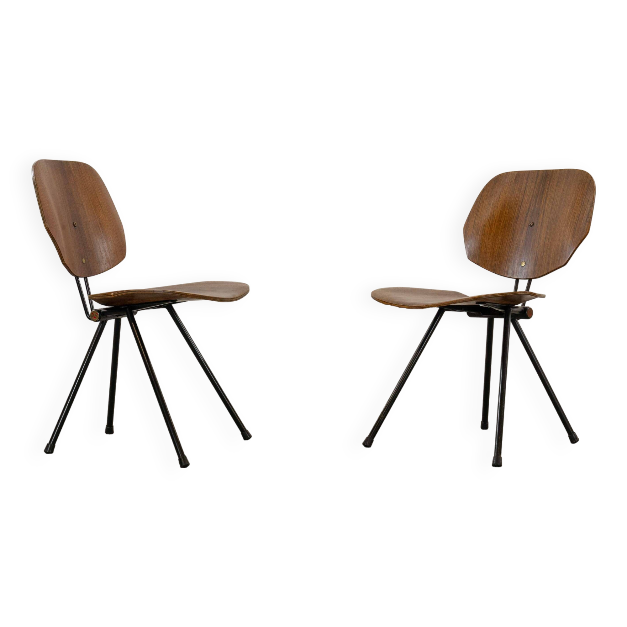 PAIR FOLDING-CHAIRS S88 BY OSVALDO BORSANI FOR TECNO