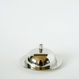 Boîte en inox / beurrier, intérieur en verre simple, Design, 1970
