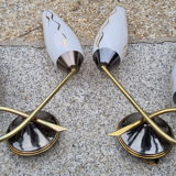 Pair of vintage double wall lamps, 50s.