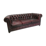 Sofa english chesterfield 3 places leather