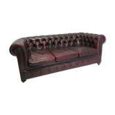 Canapé anglais chesterfield 3 places en cuir
