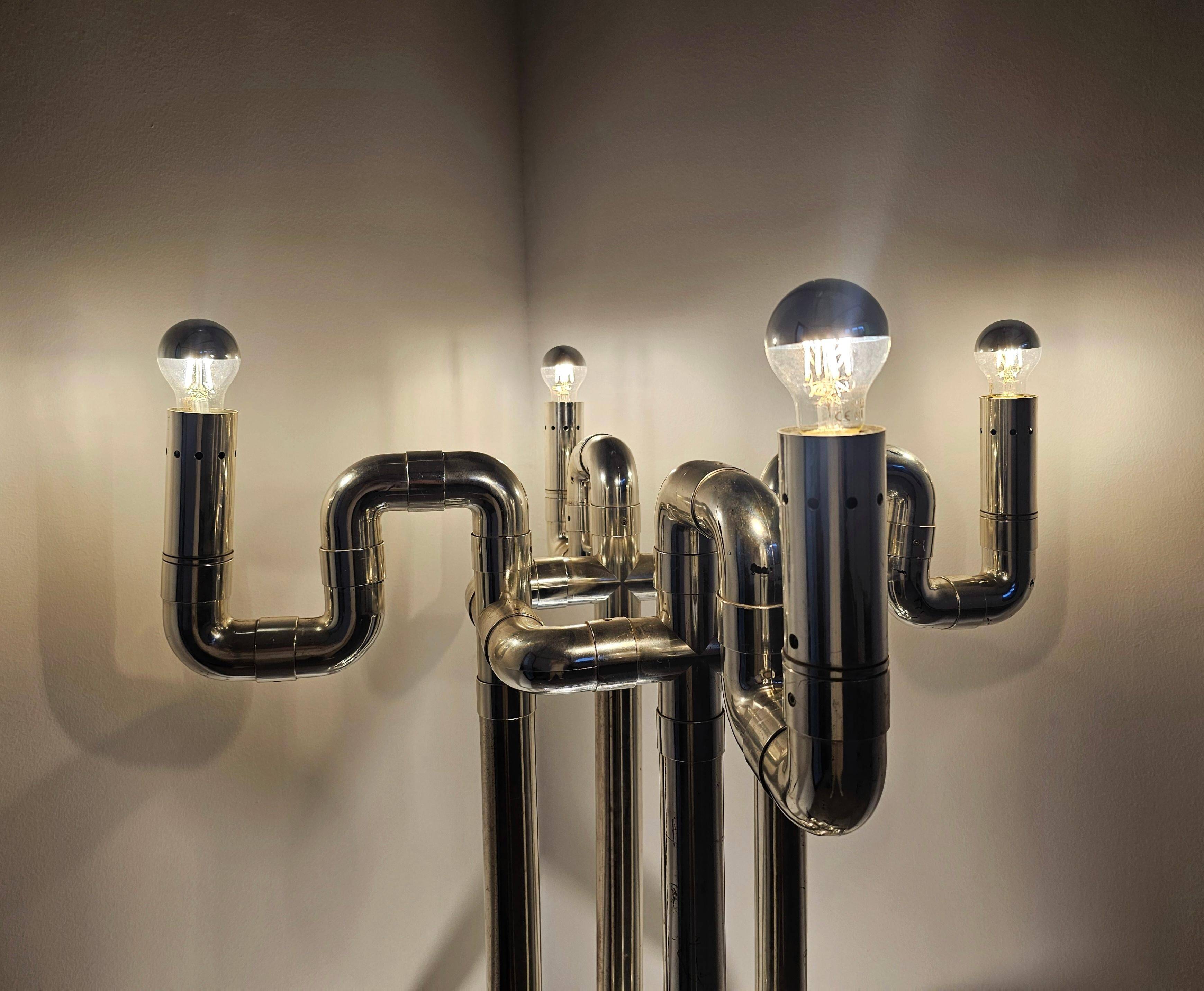 Sculptural floor lamp Space Age Rombo by Gaetano Missaglia