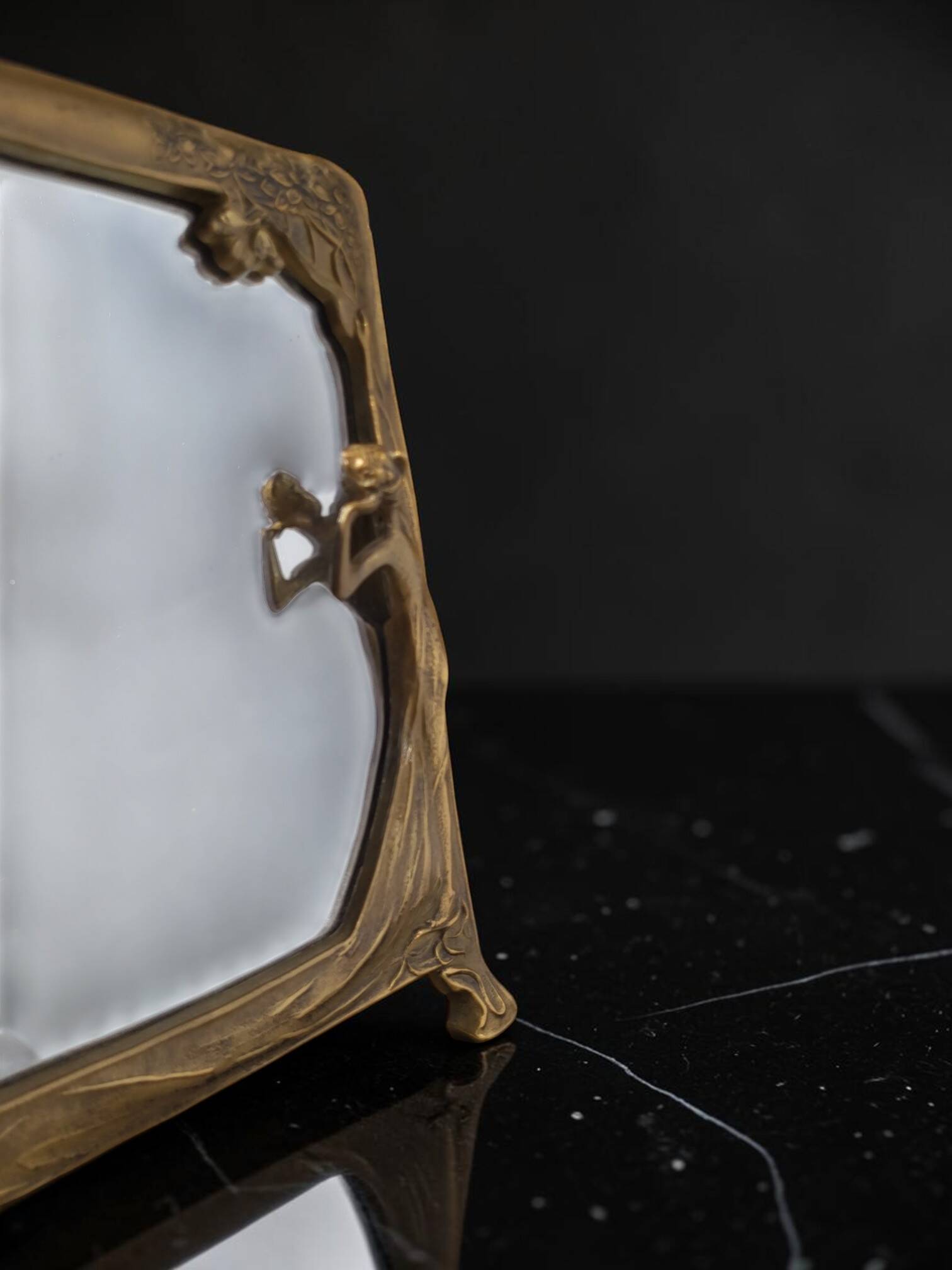Art Nouveau table mirror, Pierre Bex, France, 1970s