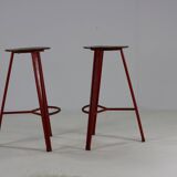 Set of two industrial bar stools
