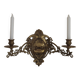 Double candle holder piano wall light in bronze 4874