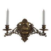 Double candle holder piano wall light in bronze 4874