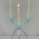 Chrome and blue seventies candlestick