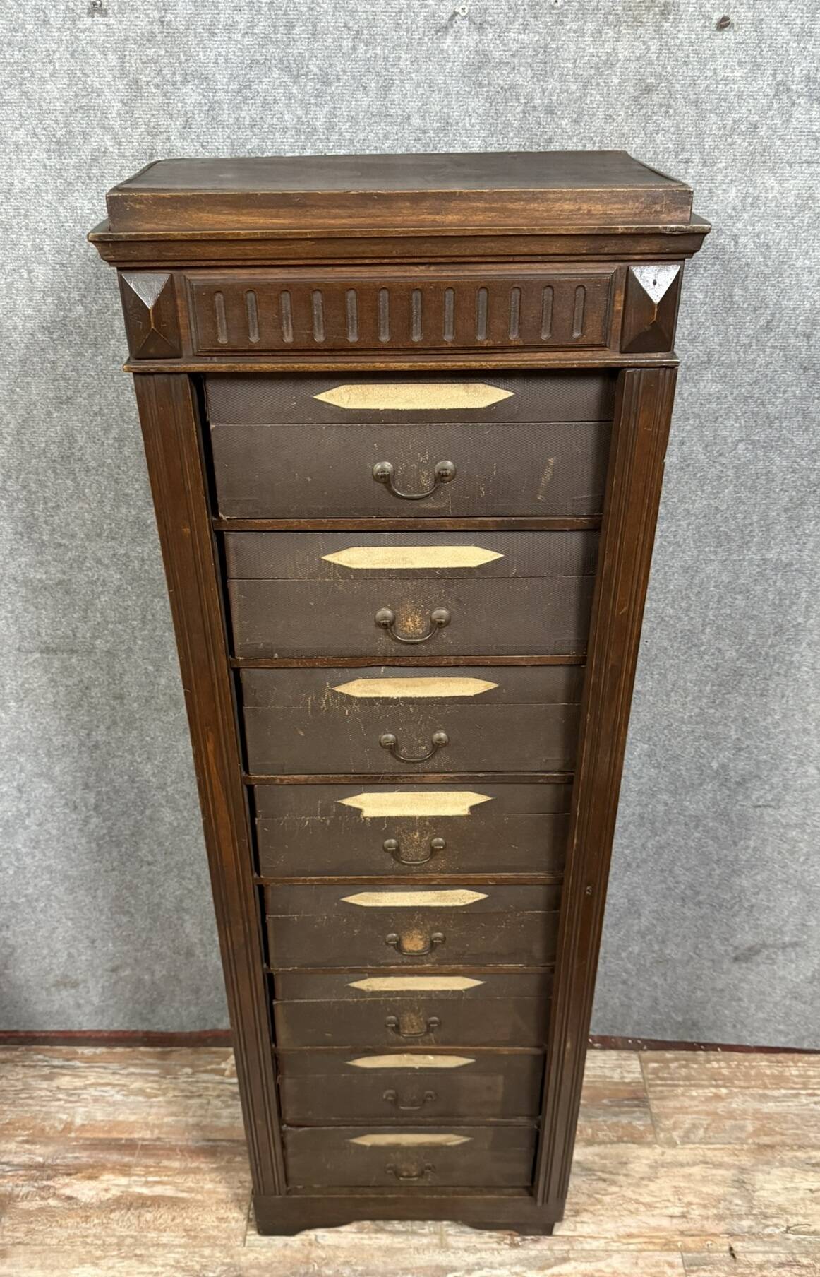 Large Napoleon III period oak cardboard box