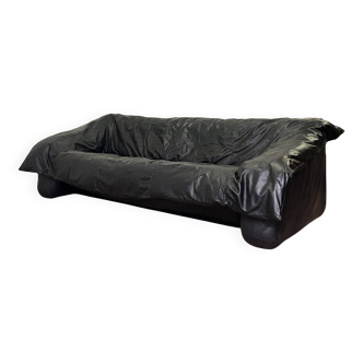 Canapé Flou Flou cuir noir pleine fleur pour Ligne Roset,  Designers :  De